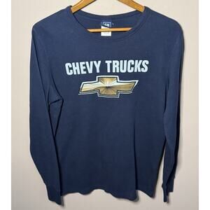 Vintage GM Chevy Trucks Lightweight Thermal Shirt Size XL Blue Men's Long Sleeve